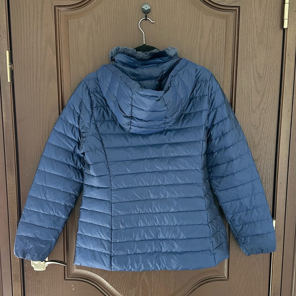 Cole Haan Women’s Blue Puffer Jacket Coat Lightweight Quilted Coat Size L - Picture 2 of 7